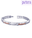 Peora Silver & Copper Colour Stainless Steel Bracelet