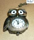 Pari Antique Owl Clock Necklace