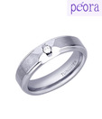 Peora Cubic Zircon Silver Tungsten Ring