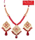 Pretty Women Gorgeous Red Bead Necklace Set