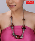 Pretty Woman Ethnic Brown & Silver Necklace
