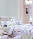 Valtellina Blue & White Double Bed Sheet With Two Pillow Covers