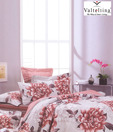 Valtellina Peach & Lavender Double Bed Sheet With Two Pillow Covers