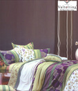 Valtellina Light Green & Purple Double Bed Sheet With Two Pillow Covers