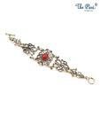Pari Antique Bronze Maroon Beaded Bracelet