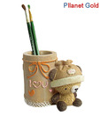 Pllanet Gold Cute Small Teddy Pen Holder