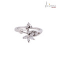 Silvera Leafy Sterling Silver CZ Ring