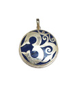 Indian Silver Blue Lapis OM Pendant