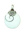 Indian Silver White Shell Pendant