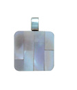 Indian Silver Multi-hue Square Pendant