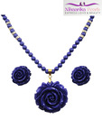 Niharikaa Blue Coral Flower Set