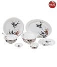 Real Modern Melamine Leaf Pattern Dinner Set