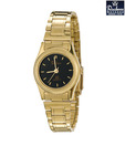 Rochees Black Dial Gold Bracelet Watch