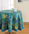 Swayam Blue Floral Print Table Sheet For Four Seater
