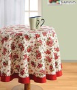 Swayam Maroon Floral Table Sheet For Four Seater