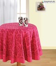 Swayam Magenta Cotton Table Sheet For Four Seater