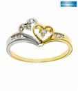 Sanskruti Real Diamond 2 Tone Finish Hearts Ring