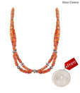 Silver Centrre Silver and Cornelian Necklace with free silver coin