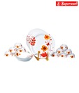 Superware 20 Pcs Orange Flower Melamine Dinner Set