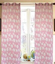 Dekor World Pink Elephant Eyelet Sheer Curtain