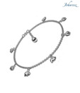 Johareez Adorable Rhodium Plated Sterling Silver Anklets Pair