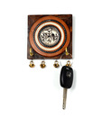 ExclusiveLane Wooden Warli Key Holder With Terracotta Hand-painted Tile