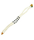 Nihaarika Pearls Two String Pearl & Black Beads Bracelet
