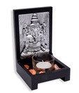 Tattvah Ganesha Wooden T-Lite Holder-Silver