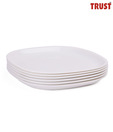 Trust Square Quarter Plates White - Set Of 6