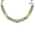 Deccan Pearls Green Crystals & Pearls Necklace