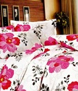 Home Candy Preppy Pink & White Double Bed Sheet