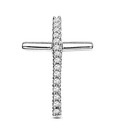 Mi Pearls Sleek Silver Cross Diamond Pendant