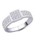 Peora Shimmery CZ Spread Sterling Silver Ring