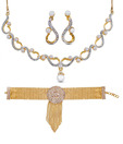 Oleva AD Studded Necklace Set & Bracelet Combo