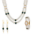 Oleva Pretty Pearl Necklace Set & Pearl Watch Combo