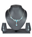 Aakshi Blue Stones Studded Drop Design Necklace Set