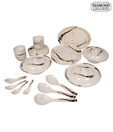 Diamond Crockery Melamine White Dinner Set - 40 Pcs