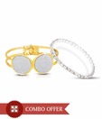 A3 Silver & Golden CZ Bracelet & Bangle Combo