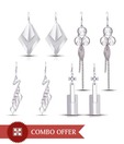 A3 Four Opulent Silver Earrings Combo