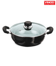Vinod Black Pearl Deep Kadai With Lid- 26 cm