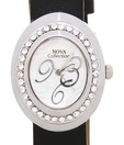 Nova White Crystal Studded Bezel Watch
