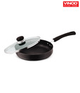 Vinod Black Pearl Deep Fry Pan With Lid - 24 cm