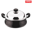 Vinod Black Pearl Classy Black Handi With Lid - 26 cm