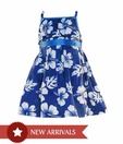 Nauti Nati Navy Blue Floral Printed Dress For Kids