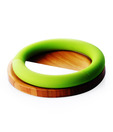 Genietti Round Knife With Wooden  Chopping Board