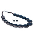Kiya Black Coin Shaped Necklace Set