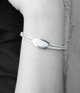 Erato Watch Style CZ Studded Sterling Silver Bracelet