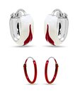 Revlis White & Red Enamel Two Bali Pair Combo