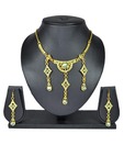 Aakshi Green Stone Studded Glamorous Necklace Set