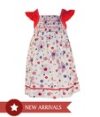 Nauti Nati White & Red Printed Dress For Kids